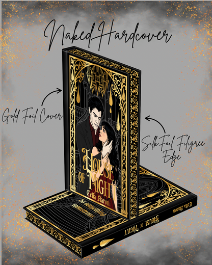 Decorative book with gold foil cover and silk-finished edge on a black background